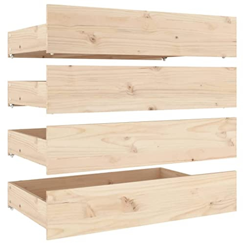 vidaXL Cajones de cama 4 unidades madera maciza de pino