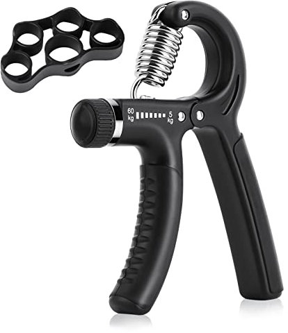 JuHumee Hand Grip Strengthener Forearm Workout Kit, 5-60kg Adjustable Hand Gripper, Finger Exerciser for Athletes and Musicians for Strong Finger,Forearm,Hand Keep Fitness(2 Pack)