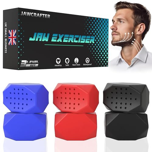 smim Kiefertrainer, Gesichtstrainer für schärfere Kieferlinie, Doppelkinn-Reduzierer, Kiefer-Toner mit 3 Widerstandsstufen, Kiefertrainer, Kiefer-Toner für Männer und Frauen, zur Stärkung der