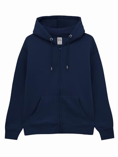 CHEMAGLIETTE! Felpa con Cappuccio e Zip Uomo - Maglia Tuta Felpata Cotone, Felpe da Lavoro Maglie Senza Cappuccio Tinta Unita Stampabili, Polsini in Costina Basic Hooded