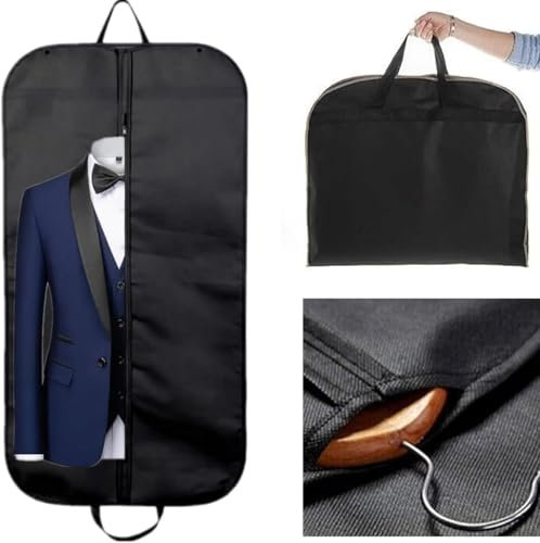 1-pack kostymväska, återanvändbar klädväska med full dragkedja, kostymskydd, dammskydd och kilremmar för män klädväska med full dragkedja för kostymer och rockar