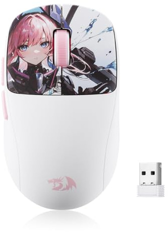 Redragon M817 PRO Kabellose Gaming-Maus, 24000 DPI optische Mini-Maus mit 6 programmierbaren Tasten und ergonomischem Design, 50G Ultraleicht, Software unterstützt DIY-Tastenkombinationen