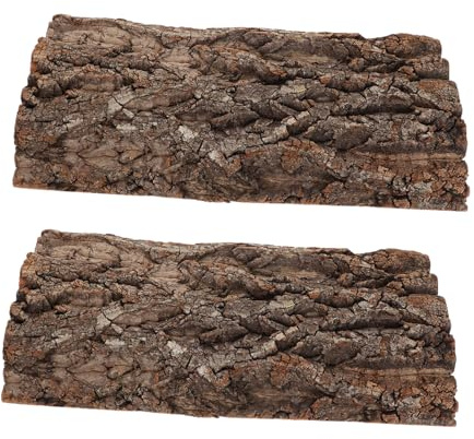 BUGUUYO Lot De 2 Plateformes Surélevées pour Reptiles Et Tortues Décor en Liège pour Terrarium Marron