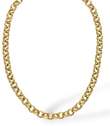 Purelei galakedja – statement halsband med stora kedjelänkar – rostfritt stål (guld 14K guldpläterad/silver/roséguld 18K) – 45 cm klassisk länkkedja för kvinnor