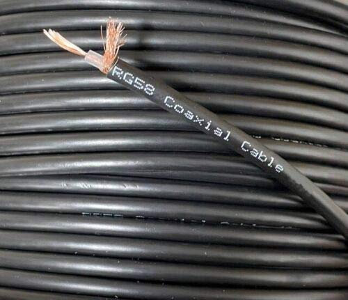 electrosmart RG58 Black Coax/Coaxial Cable - Multi-Strand - Impedance: 50 Ohm - Length 50m