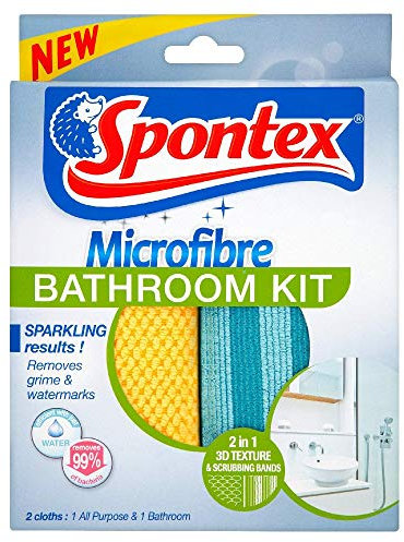 Spontex Microfibre Bathroom Kit (2 Cloths)