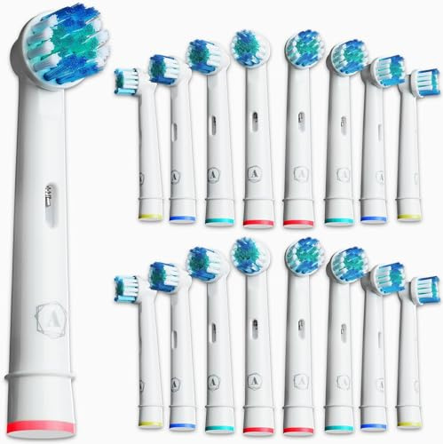 Replacement Toothbrush Heads Compatible with Oral B - 16 Pack Aster Toothbrush Head Compatible with Oral B Braun Electric Brush Heads Refill for 7000/Pro 1000/9600/ 5000/3000/8000