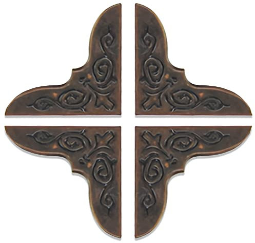 YUTOU 40 Stück Retro Buchecken Eckenschutz Metall Buch Corner Protectors Schutzecke Kantendekor für Bücher Metall Buch Eckenschützer Metall Buch Scrapbook Album Ecke Dekorative (Rotes Kupfer)