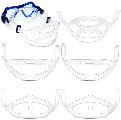 Yexiya 6 Pcs Silicone Dive Mask Strap 3 Styles Snorkeling Silicone Strap Swim Snorkel Mask Strap Head Band for Diving Swimming Goggles Replacement Accessories (Transparent)