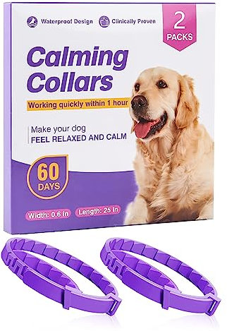 NOLACE Beruhigungshalsband Für Katzen Und Hunde, Beruhigendes Pheromonen Halsband, Verstellbare Größe, Sicher Wasserdicht Beruhigungsmittel Lindert Angst Bei Katze Und Hunden(2 Stücke)