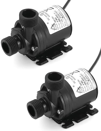 QWORK® 2 Pièces Pompe a Eau 12v 800l/h 5m, Pompe à Eau Submersible sans Balai, pour la Circulation de l'eau de la Piscine de Fontaine Solaire d'aquarium d'étang de Bassin