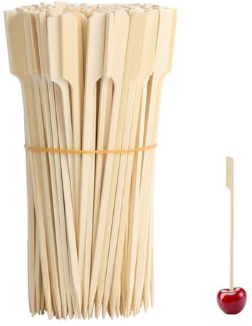 EYVRPAU 100 Unidades Pinchos de Bambú para Aperitivos Brochetas de Cóctel Palillos de Madera para Frutas Canapés Tapas y Pequeños Bocados (12cm)