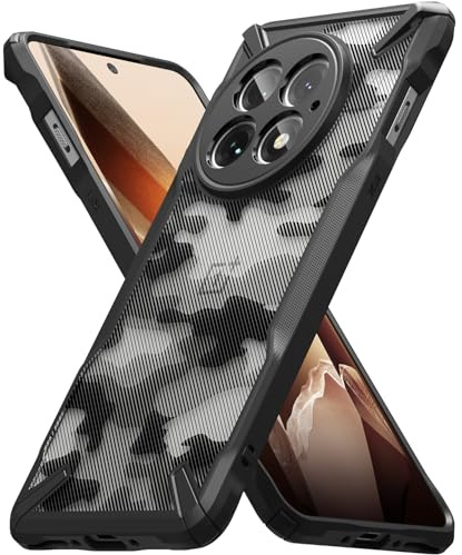 Ringke Fusion-X Compatible con Funda OnePlus 13, Las Esquinas Más Pesadas Ayudan al Dispositivo a Aterrizar sobre Sus Bordes, Patrón Antideslizante - Camo Black