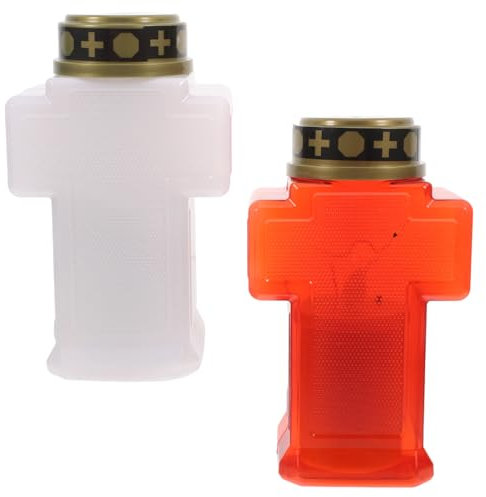 Amosfun Adorno De Vela Electrónica Con Luz Religiosa Decoración Para Cementerio y Patio