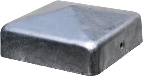 Profishop-Bremen Pfostenkappe Pfahlkappe Zierkappe Zaunkappe feuerverzinkt Pyramide Pyramidenform, inkl. Befestigungsschrauben für Holzpfosten 7x7 cm / 71x71 mm (3)