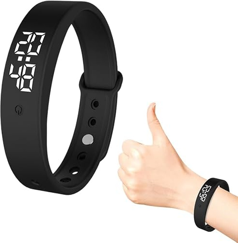 Ranjima Väckarklocka armband vibrationer, vibrationsklocka armband för barn och vuxna, tyst vibrerande väckarklocka armband, upp till 8 personliga larm, jul nyår presenter för barn vuxna