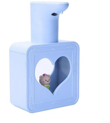 Hasaller Distributeur de savon moussant automatique mural sans contact avec capteur 400 ml Matériau ABS rechargeable par USB Batterie 1200 mAh Grande capacité Recharge facile Design amusant L (bleu)