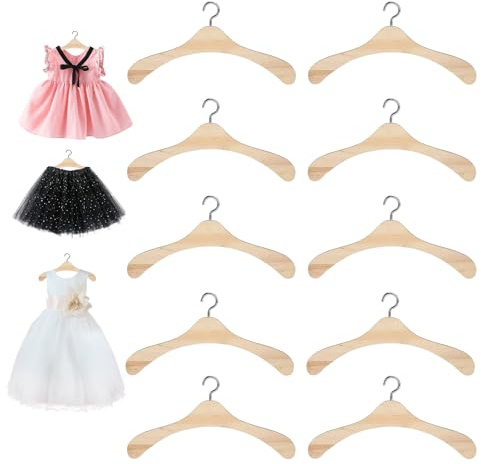 10 Pezzi Mini Appendiabiti per Armadio, 15 cm Appendiabiti per Bambole in Plastica Mini Grucce per Armadio Accessori di Moda Appendini Armadii Vestiti per Barbie Armadii Bambole Vestiti Barbie