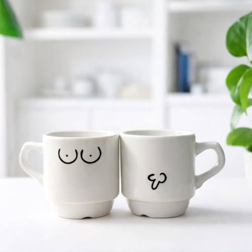 DooLinea Set di 2 tazzine da espresso in porcellana design minimalista artistico – tazze da caffè originali idea regalo