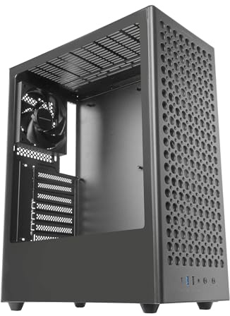Mars Gaming MC-T800, Caja Gaming ATX, 4X Ventiladores FDB 120mm Ultrasilenciosos, Panel Frontal Airdot Mesh, Ventana Lateral de Cristal Templado, Semitorre PC con Sistema CableHatch, USB-C, Negro