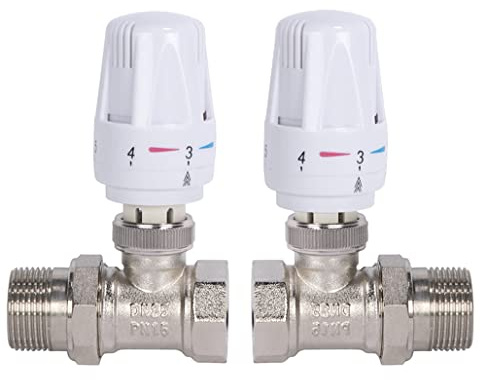 Temperaturregleringsventiler G1,27 cm termostatventil automatisk standard kylarlåsventil för vatten (DN15B termostatventil + varmförpackning)