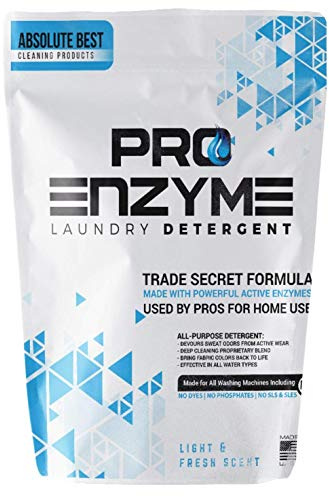 Pro-Enzyme Laundry Detergent Powder, Non-Irritating Professional Strength Natural Active Enzymes - Powerful Sweat, Odor & Stain Remover for Activewear, Clothing, Bedding, Use in All Machines, 96 Loads