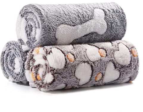 COMSLE Manta para Perros con Suave Forro Polar, 3 Piezas, Manta Lavable Durable del Gato del Perro