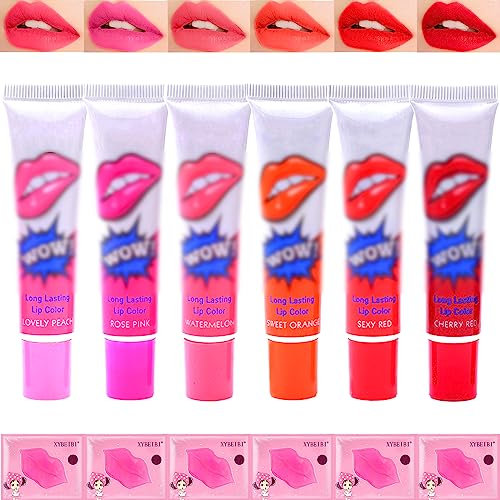 Langlebig Wasserdicht Lip Stain Set - 12 Pcs Peel Off Lip Gloss Tattoo Magic Lippen Maske