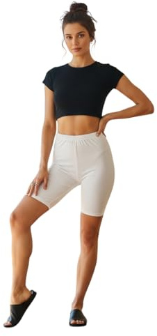 LUXFAB Women's Cycling Shorts – Over-Knee Gym Shorts with High Waist | Super Stretch Running & Dance Bottom Outdoor | Non-Slip Silicone Grip | Sizes 8-26