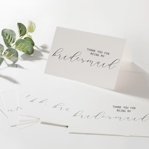 CDXHOME Paquete de 14 tarjetas de agradecimiento para ceremonia de boda con interior en blanco, cartulina de lino reciclado de alta calidad, con sobre a juego, 5.9 x 3.9 pulgadas
