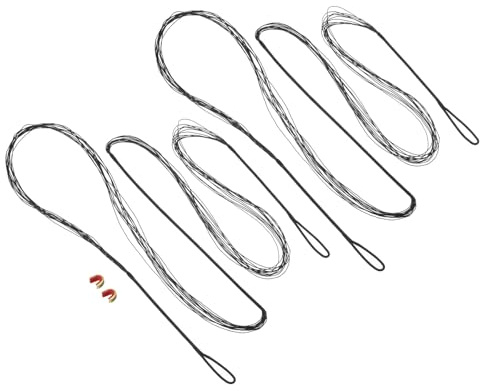 PATIKIL Remplacement de Corde d'arc, Corde d'arc Recourbée à 12 Brins avec Pointe D'Encoche pour Arc Classique Traditionnel AMO de 62 Pouces, Noir