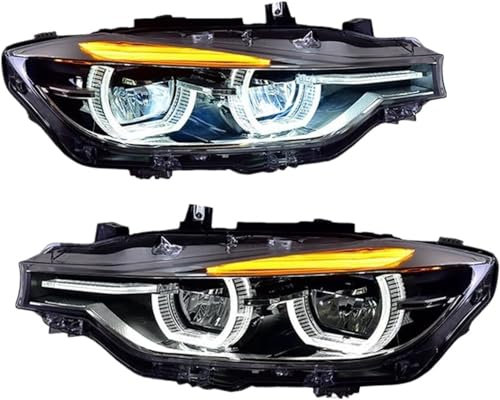 NSEMGG Auto Scheinwerfer-Komplettsets für-BMW F30 F35 LED 2013–2018 3er-Serie 320i 325i, Hauptscheinwerfer Autoscheinwerfer Montage ZubehöR,2pc Led Headlights-for Halogen
