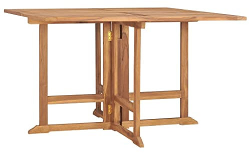 AUUIJKJF Home Items, klappbarer Garten-Esstisch, 110 x 110 x 75 cm, Massivholz, Teakholz, Anzugmöbel