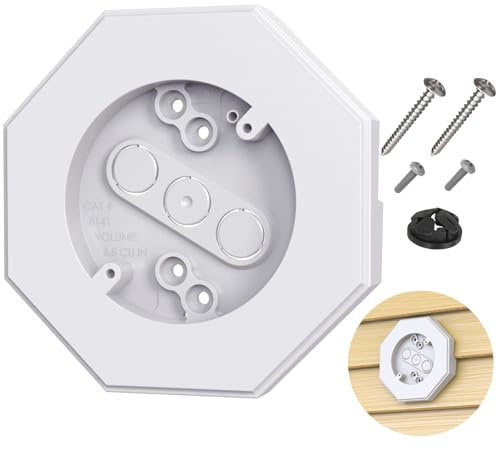 Vinyl Siding Mounting Blocks Kit with Built-in Electrical Box - 8141 Vertical Siding Lamps Mounting Plate - Ideal for 1/2 Lap - White1 Pack