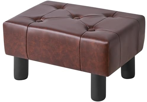 YMYNY Tabouret Pouf Ottoman Moderne, Petit Repose-Pieds Rectangulaire pour Salon, Tabouret de Canapé pour Entrée 40×30.5×22.5CM Brun HBD038Z