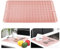 KitchenRaku Tappetino scolapiatti, Resistente al calore,Sottobicchieri in silicone antiscivolo, Presine, Tovaglietta, Ripiano per cucchiai (Rosa, 30x40cm)