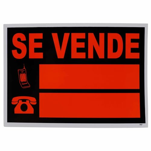 TECHZOCO Cartel Se Vende, Cartel Vendo piso, Panel Se vende Local, PVC Resistente, Reflectante, Apto para lugares públicos, zonas de exterior y obras, Tamaño 33 x 23 cm