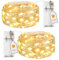 btfarm Lot de 2 Guirlande LED à Pile avec Minuterie, 2m 20 LED Petite Fairy Lights en Fil d'Argent, IP65 Étanche Guirlande Lumineuse Pile pour Décoration Chambre Noël Maison Halloween Blanc Chaud