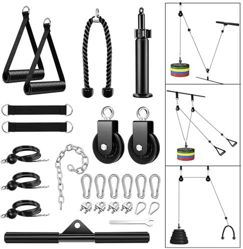 TOOSOAR Appareil de Fitness Entraîneur pour la Musculation des Bras, DIY Tour de Traction Latissimus pour Appareil Sport Maison, Matériel d'Etirement Musculaire