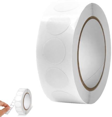 Weiß Runde Aufkleber, 13mm Selbstklebend Rolle, Wasserfeste Kreisförmige Aufkleber, 1000 Stück Klebepunkte Etiketten für Büro, Geschäft, Zuhause, Klassenzimmer, Markierung