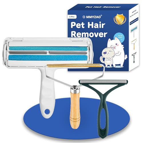 Mmyzao Brosse Anti Poils Animaux,Rasoir Anti Bouloche Manuel,Lot de 3 Chat Chien Accessoire,Ramasse Poils,Brosse Anti Poil pour Vetement,Canapé,Voiture,Lit,Tapis