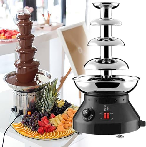 Kommersiell chokladfontänmaskin, chokladfontäner för bröllop och fester, chokladfontänmaskin för Queso, godis och likör,4tiers-Black
