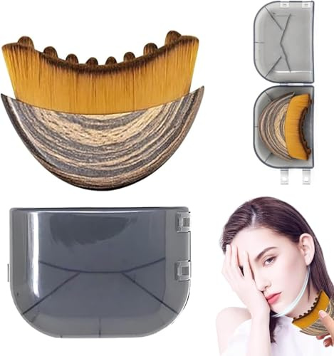 Cepillo facial de contorno linfático, cepillo facial de cepillado en seco, masajeador de drenaje linfático para cara, escultura de barbilla y mandíbula, diseñado ergonómicamente para adaptarse a la