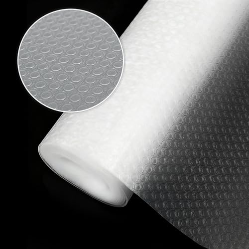 Drawer Liners(30x500cm) Non slip liners for Kitchen Cupboard Fridge Liners,Shelf Liner Protector for Wood Cabinet,Under Sink,Toolbox Organizer(Transparent Dot)