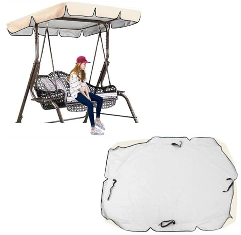 Tela Oxford Recubierta De Plata 600D Toldo Balancin De Jardin Resistente ai Viento Y ai Desgarro Cubierta De Reemplazo del Dosel