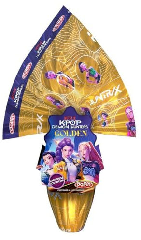 Uovo di Pasqua da 250 g di finissimo cioccolato al latte dedicato a chi ama il mondo K-pop e le atmosfere dark-fantasy Un design grintoso e super trendy ispirato alle cacciatrici di demoni
