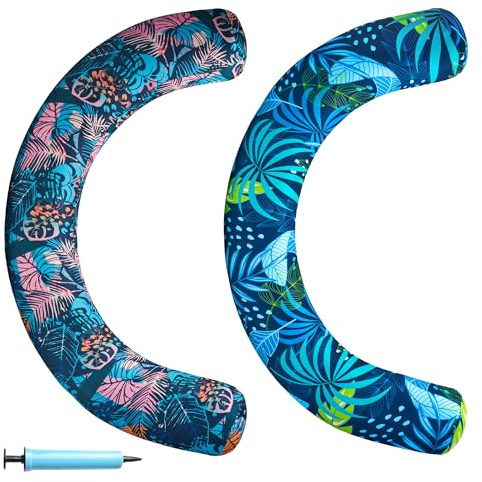 FindUWill Pool Noodles 2 Pack, Inflatable Pool Noodle with Soft Fabric Quick-Drying Cover, Large Swim Noodles for Adults, Premium Buoyancy Pool Float Toys for Summer Party, Pool, Beach, Lake