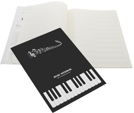SEWACC Cahiers de Musique 2 Livres avec Papier Noir A4 16 Pages Chacun, Design Compact pour Organisation Pratique la Maison L'école