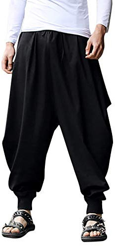 Celucke Herren Haremshose Mode,Männer Aladinhose Pluderhose Yoga Goa Hosen Sarouel Baggy Freizeithose