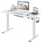 FlexiSpot Höhenverstellbarer Schreibtisch Basic–Mit Kabelmanagement, Haken und EINTEILIGER Tischplatte, Ergonomischer Homeoffice-Tisch, Bürotisch (120x60cm, Weiß)